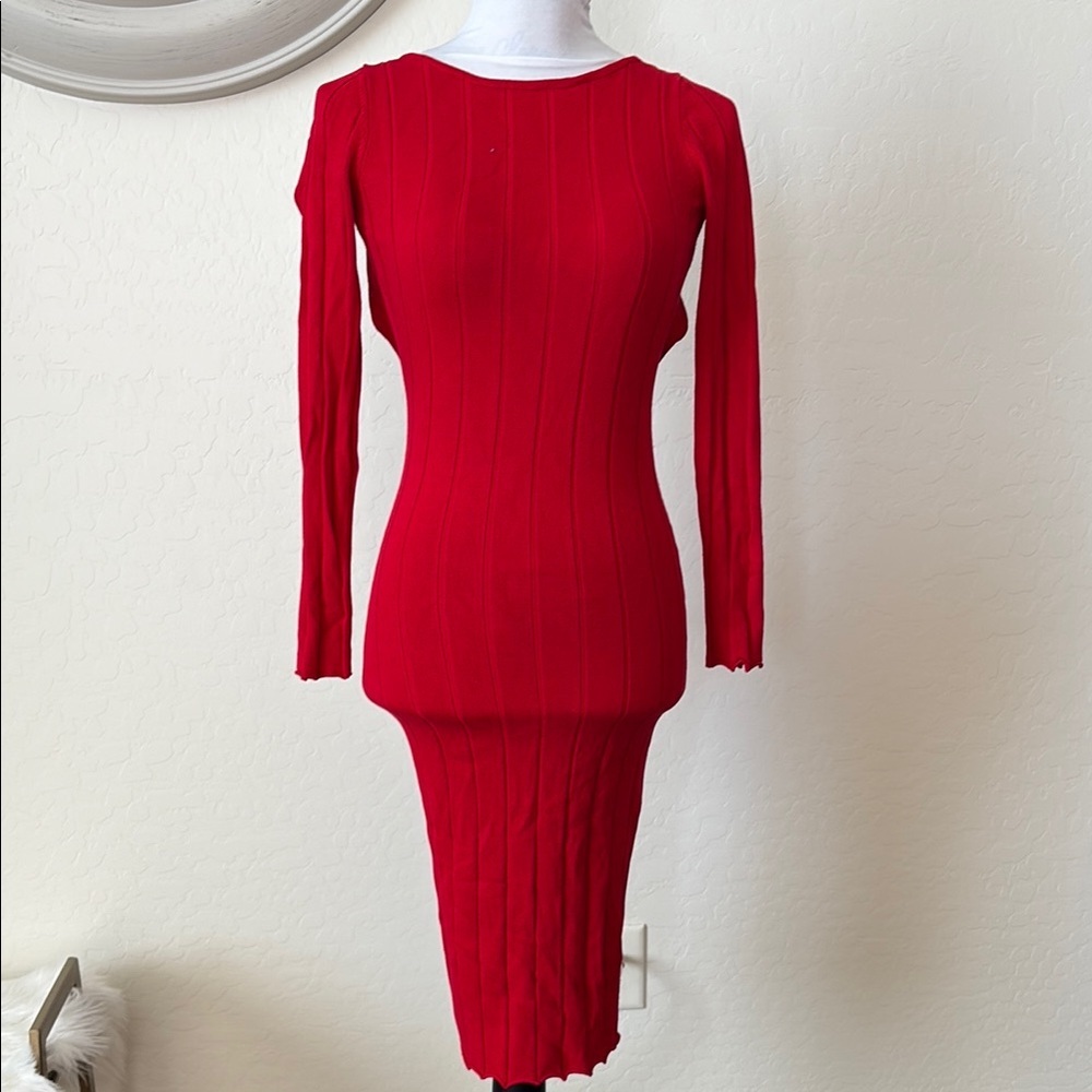 Hera Collection Sweater Dress Style 22077 Red Color Size Small
